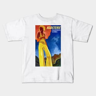 Vintage Travel Poster Switzerland Graubünden Kids T-Shirt